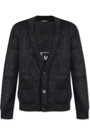 Balmain Stickade tröjor & koftor, Herr, L, Kofta med logotyp