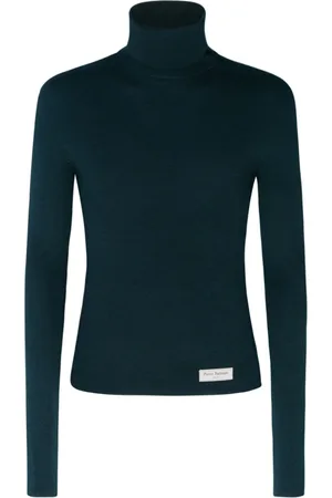 Balmain Stickade tröjor & koftor, Herr, S, Mörkgrön Merinoull Logo Jumper