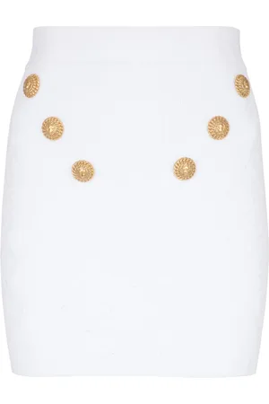 Balmain Kjol, Dam, L, Polyester, 6-knappad stickad kjol