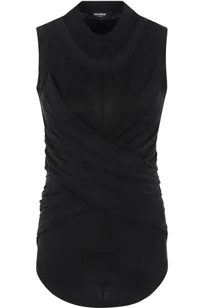 Balmain Topp, Dam, XS, Ärmlös draperad topp