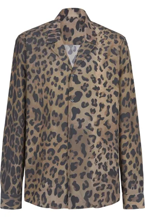 Balmain Skjorta, Herr, L, Bomull, Pyjamas skjorta med leopardtryck