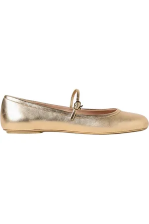 Gianvito Rossi Skor, Dam, 36 1/2 EU, Läder, Metalliska Läder Ballerina Flats