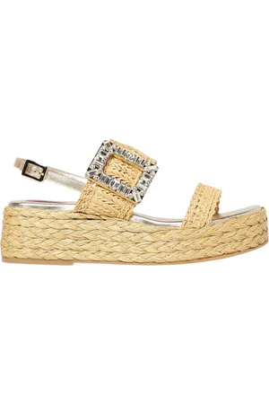 Roger Vivier Skor, Dam, 35 EU, Raffia Platform Sandaler