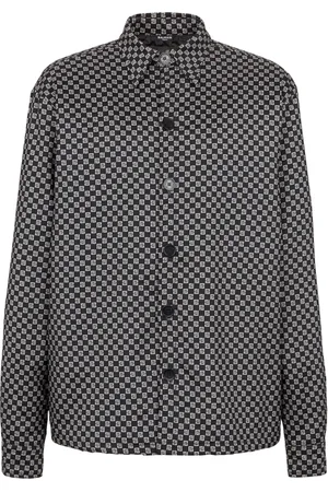 Balmain Skjorta, Herr, L, Nylon, Monogram nylon overshirt