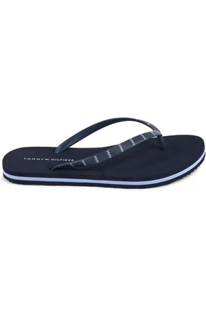 Tommy Hilfiger Skor, Dam, 40 EU, Blå Flip Flops med Remdetalj
