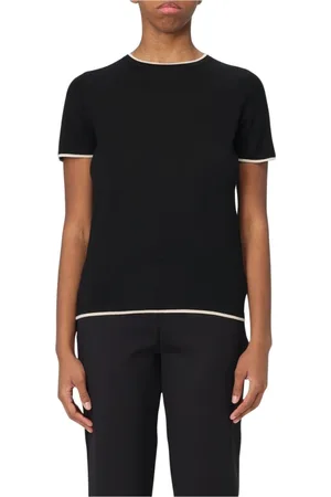 Max Mara Topp, Dam, S, Kashmir, Elegant Svart Kofta Stickad Topp