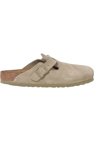 Birkenstock Skor, Herr, 38 EU, Mocka, Kaki Mocka Träsko med Spänne Stängning