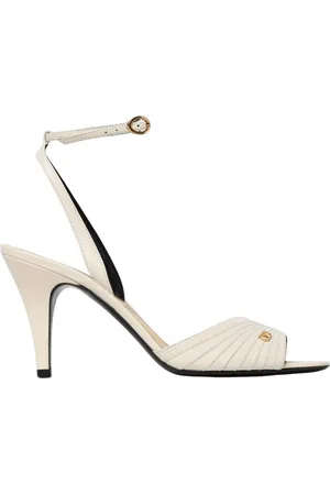 VALENTINO GARAVANI Skor, Dam, 40 EU, Vita Platta Sandaler med Ankelrem