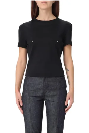 MUGLER Topp, Dam, M, Bomull, Kortärmad T-shirt med Piercing Detalj