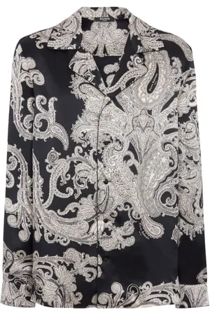 Balmain Skjorta, Herr, M, Silkes Paisley Print Skjortor