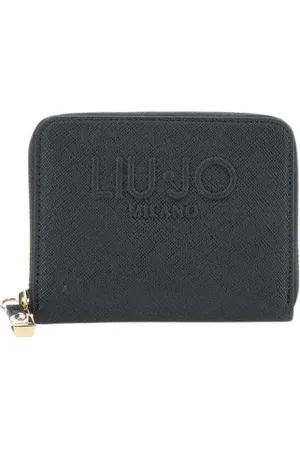 Liu Jo Accessoarer, Dam, ONE Size, Läder, Plånbok med präglad logotyp och dragkedja