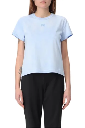 Alexander Wang Topp, Dam, S, Bomull, Blå Kortärmad T-shirt