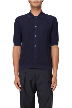 BALLANTYNE Skjorta, Herr, M, Elegant Navy Button-Up Skjorta