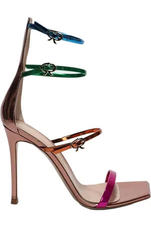 Gianvito Rossi Skor, Dam, 41 EU, Läder, Metal Bloom Sandaler Made in Italy