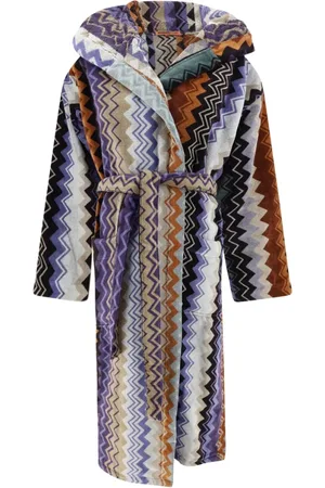 Missoni Pyjamaser & Lounge, Dam, S, Bomull, Multifärgad Zigzag Huva Bomullsrock