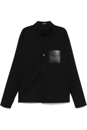 Balmain Skjorta, Herr, M, Svart Knappad Skjorta Klassisk Stil