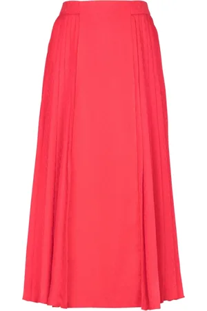 Balmain Kjol, Dam, 2Xs, Mini monogram plisserad midi-kjol