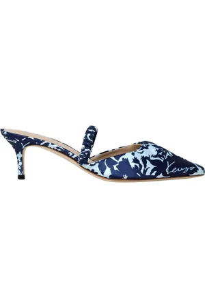 Kenzo Skor, Dam, 36 EU, Blå Blommig Kitten Heel Mules