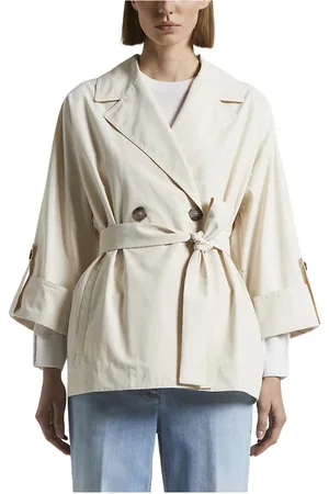 PESERICO SIGN Kappa, Dam, S, Bomull, Trenchcoat i teknisk bomullsfaille