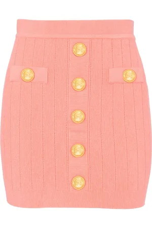Balmain Kjol, Dam, M, Polyester, Stickad kjol med knappar