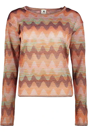 M Missoni Stickade tröjor & koftor, Dam, S, Bomull, Zig Zag Mönstrad Crew-Neck Sweater