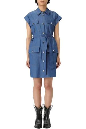 Liu Jo Klänning, Dam, 2Xs, Denim, Snygg Denimklänning med Feminina Detaljer
