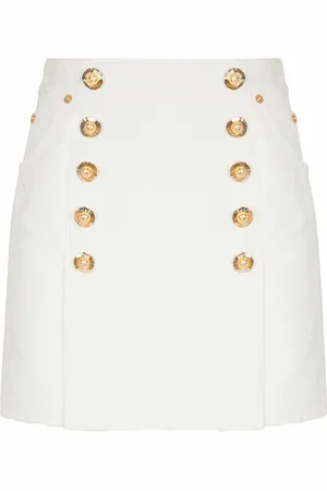 Balmain Kjol, Dam, XS, Bomull, Kort bomullskanvaskjol
