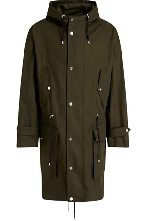 Balmain Kappa, Herr, L, Bomull, Army Fishtail Parka Coat