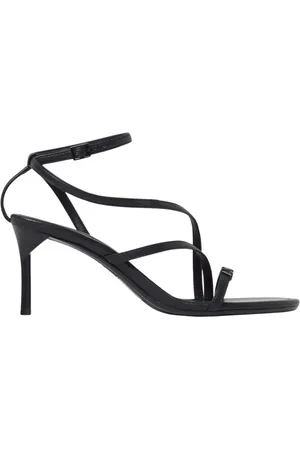 Armani Exchange Skor, Dam, 39 EU, Läder, Svarta Stiletto Sandaler Elegant Design