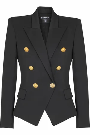 Balmain Jacka, Dam, XL, Bomull, Grain de poudre 6-knappad passform jacka