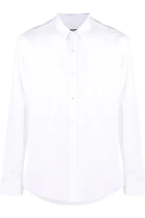 Balmain Skjorta, Herr, M, Bomull, Vit Långärmad Bomullsskjorta