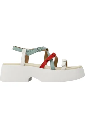 Camper Skor, Dam, 40 EU, Läder, Multifärgad CrossStrap Plattform Sandaler