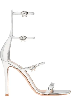Gianvito Rossi Skor, Dam, 40 1/2 EU, Läder, Lyxiga Silver Sandaler Tillverkade i Italien