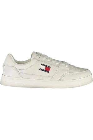 Tommy Hilfiger Skor, Herr, 40 EU, Polyester, Vita Polyester Sneakers med Vadderad Sula