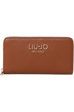 Liu Jo Accessoarer, Dam, ONE Size, Läder, Brun Läder Dragkedja Plånbok