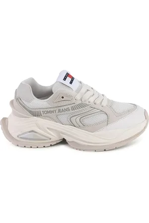 Tommy Hilfiger Skor, Dam, 38 EU, Mocka, Vita Mocka Låga Sneakers