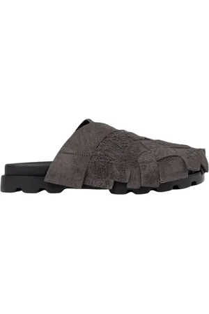 Camper Skor, Dam, 38 EU, Läder, Grå Läder Slides Sandaler