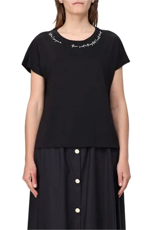 Liu Jo Topp, Dam, XS, Vit Broderad Kortärmad Topp