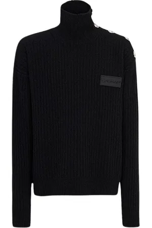 Balmain Stickade tröjor & koftor, Herr, S, Kashmir, Kashmir Turtleneck