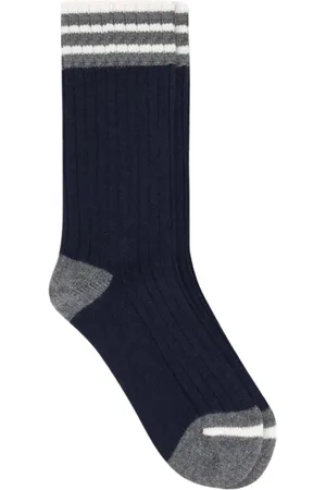 Brunello Cucinelli Underkläder, Herr, M, Lyxiga mjuka stickade strumpor i grå
