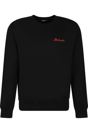 Balmain Sweatshirts & Hoodies, Herr, M, Bomull, Svart Kiss Print Sweatshirt