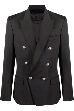 Balmain Jacka, Herr, XL, Svart Ull Blazer