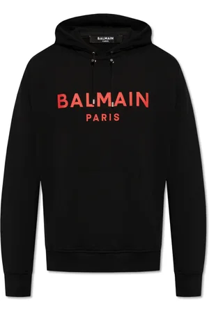 Balmain Sweatshirts & Hoodies, Herr, M, Bomull, Tryckt huvtröja