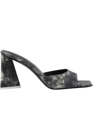 The Attico Skor, Dam, 39 EU, Läder, Svarta Blockklack Sandaler