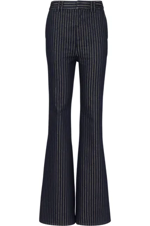 Balmain Jeans, Dam, S, Bomull, Utställda jeans med lurex-ränder