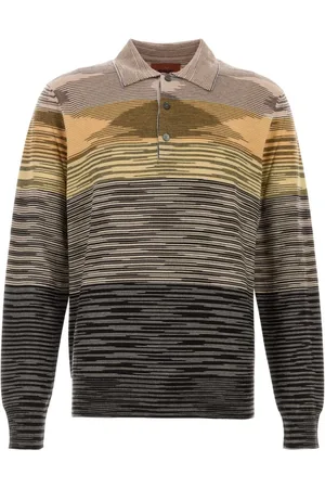 Missoni Topp, Herr, M, Broderad ull polo tröja
