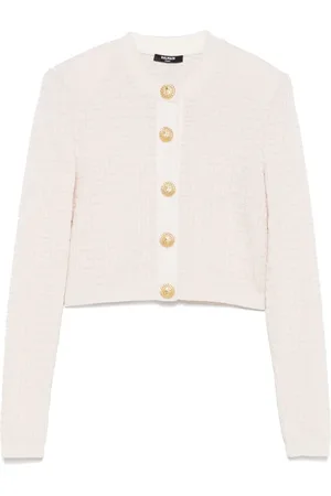 Balmain Stickade tröjor & koftor, Dam, S, Labyrint Stickad Kofta