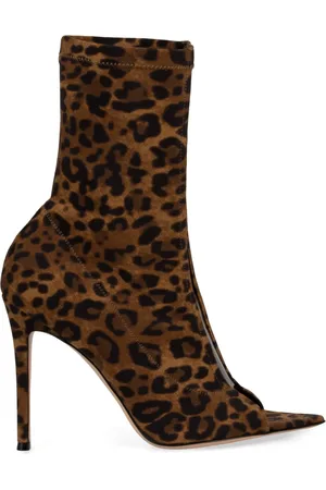 Gianvito Rossi Skor, Dam, 39 1/2 EU, Läder, Leopardmönstrade Ankelboots