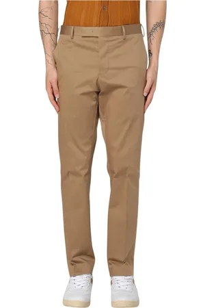 PT Torino Byxor, Herr, 2Xl, Bomull, Slim Fit Casual Lerafärgade Byxor