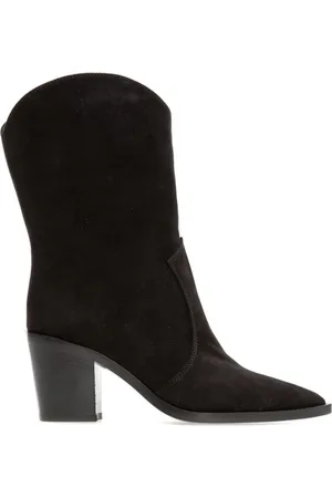 Gianvito Rossi Skor, Dam, 36 EU, Läder, Klassiska Ankelboots i Svart Läder